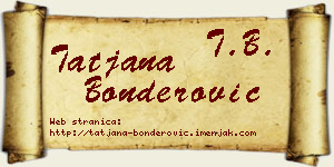 Tatjana Bonderović vizit kartica